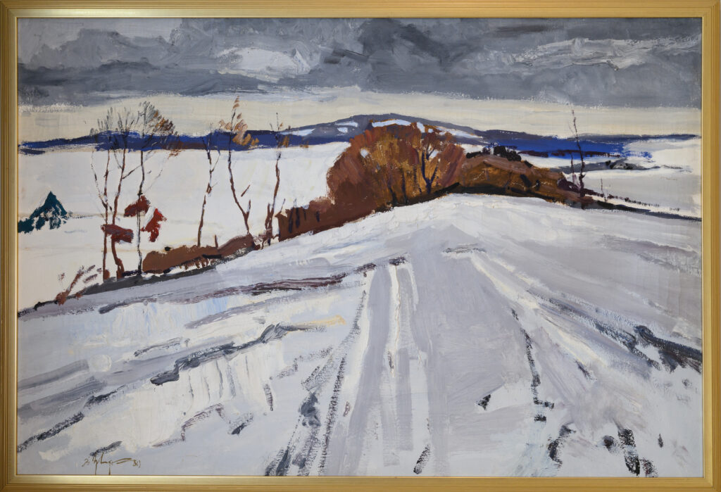 Віталь Цьвірка. Зімовы пэйзаж I. Алей на палатне. 1980