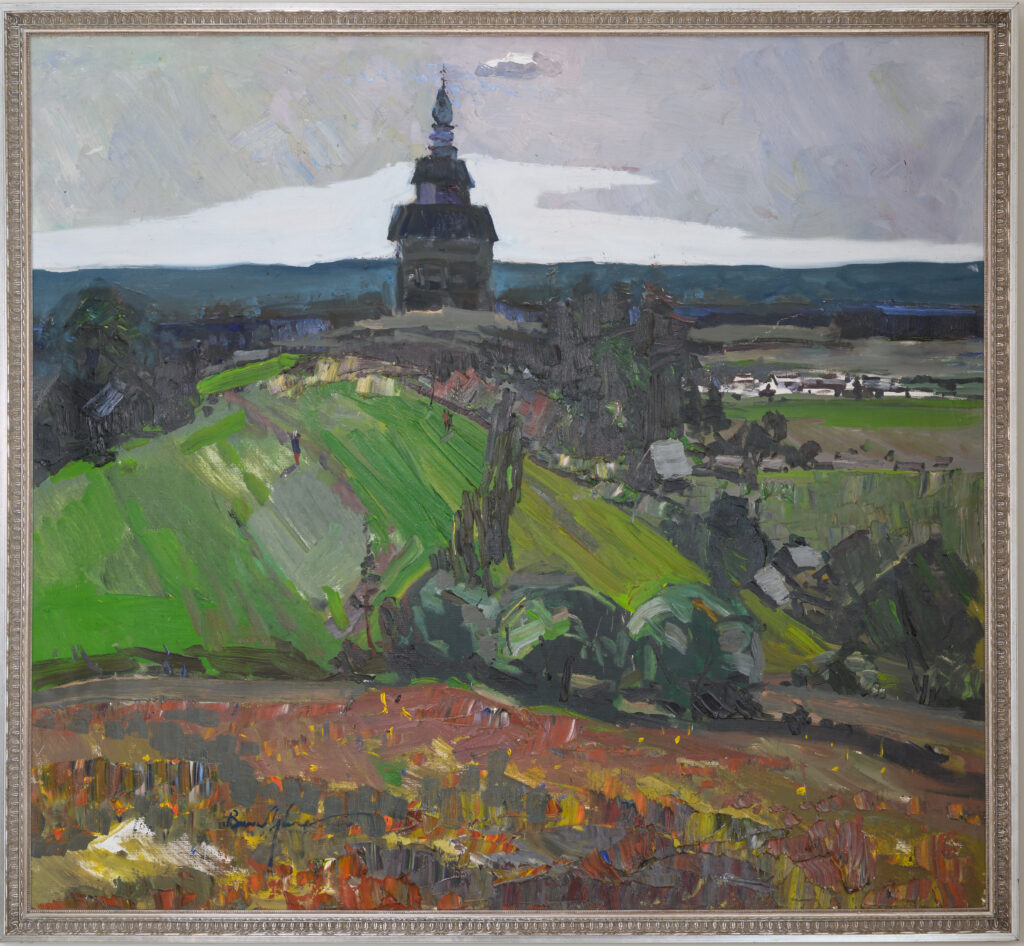 Vital Ćvirka. Landscape with a Church. Oil on canvas. 1980s